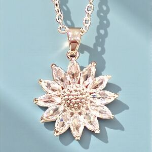 Gold Sunflower Pendant Necklace